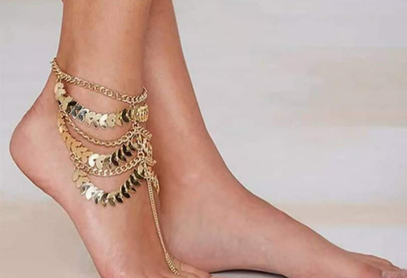 Golden Multi-Layer Anklet –Stylish & Elegant 25 SR